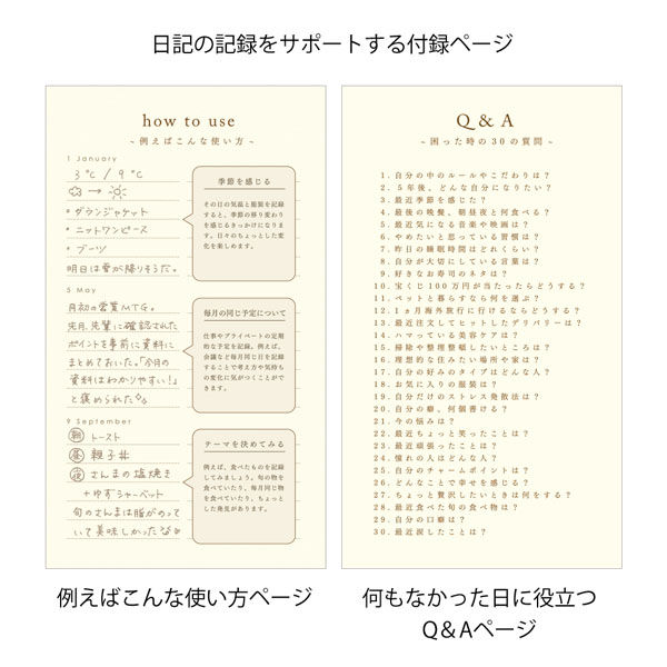 デザインフィル ミドリ 日記 見開き12ヵ月連用 扉 ピンク