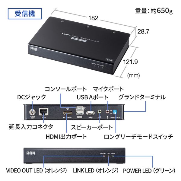 サンワサプライ - VGA-EXKVMHU2 KVMエクステンダー(HDMI・USB用)