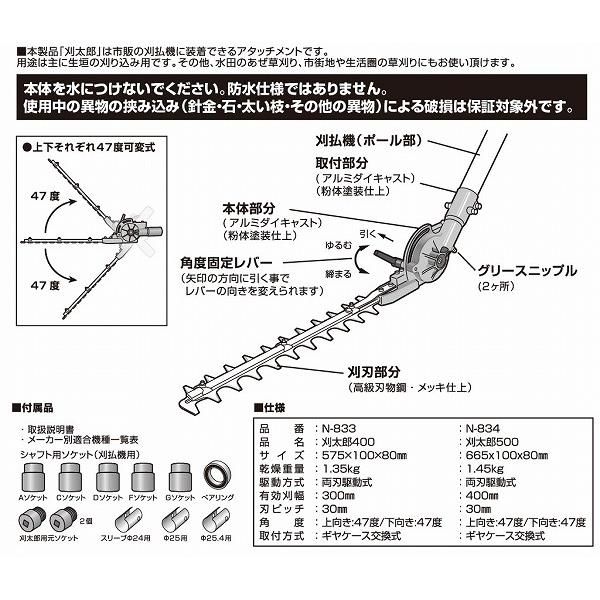 ニシガキ工業 刈太郎500(刈払機取付用) N-834 1個（直送品） - アスクル