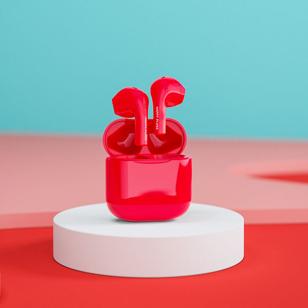 happy plugs 完全ワイヤレスイヤホン レッド JOY-RED1723 1個（直送品） - アスクル