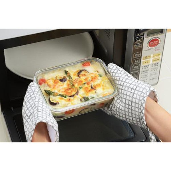 ヨシカワ 4点ロック式ガラス保存容器640 4209337 1セット(3個)（直送品