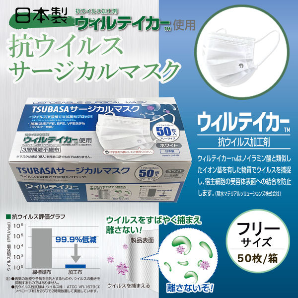 つばさ TUSBASAサージカルマスク ウィルテイカー抗ウイルス加工