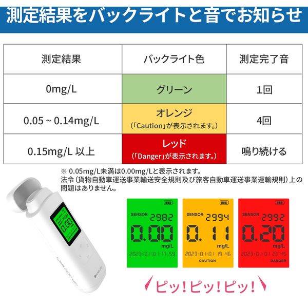 RABLISS アルコール検知器 KO277 業務用 記録データ管理可能 3000回測定 飲酒運転防止 ブレスチェッカー（直送品）