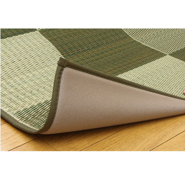 イケヒコ 純国産 い草ラグカーペット 『Fブロック2』 グリーン 約140×200cm（裏：ウレタン） 1枚（直送品） - アスクル