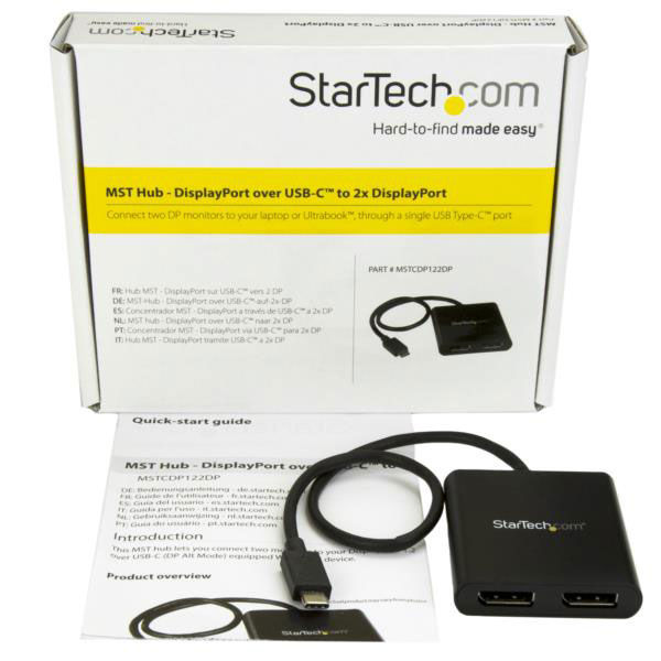 USB-C接続2ポートDP出力マルチモニターアダプタ　MSTCDP122DP　1個　StarTech.com（直送品）