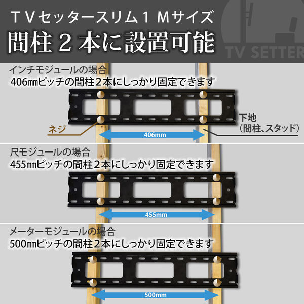 スタープラチナ テレビ壁掛け金具 TVセッタースリム1 Mサイズ ホワイト