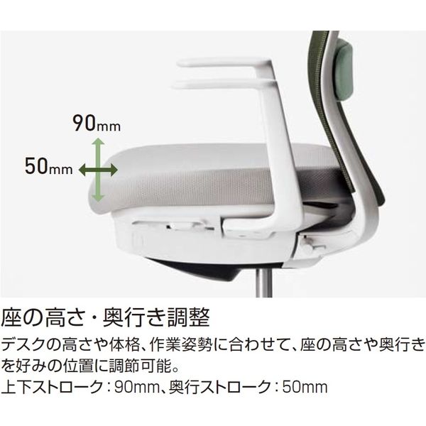 組立設置込】コクヨ モネット 背メッシュ 肘無 ランバー無 背座 