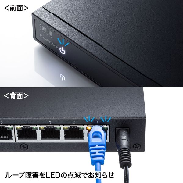 サンワサプライ 2.5G対応 スイッチングハブ(5ポート・マグネット付き） LAN-2GIGAS501 1個（直送品）
