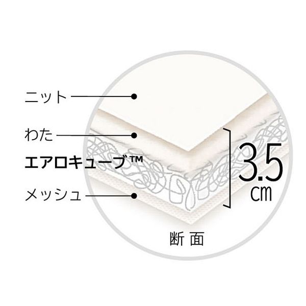 アイリスオーヤマ　エアリー敷きパッド　スタンダード　シングル　厚さ約3.5cm　PAR-S 1枚　（直送品）