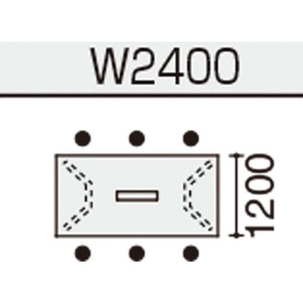 組立設置込】コクヨ WT-400 抗菌 角形 コンセント 幅2400×奥行1200mm 