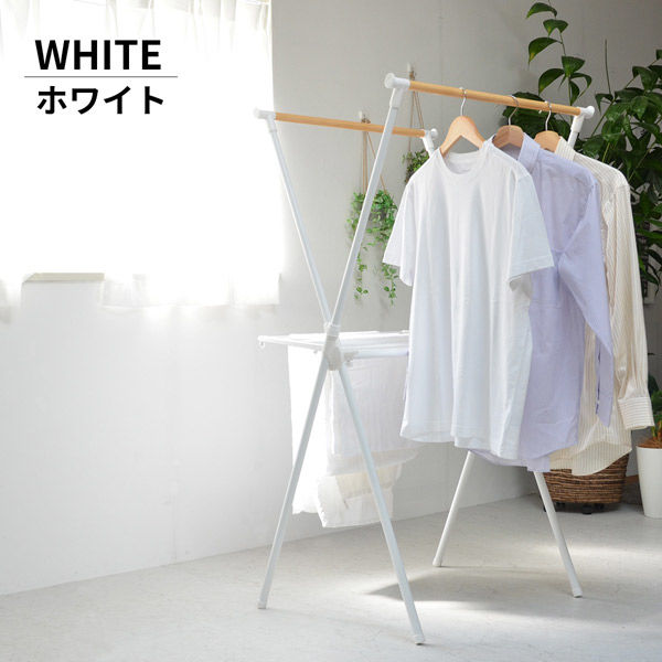 【人気SALE定番】コートハンガー 単棒式 ホワイト 簡単な物干し808 衣類ハンガー
