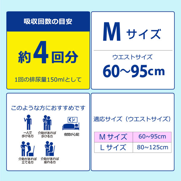 アテント 大人用おむつ うす型さらさらハ゜ンツ長時間ロング丈プラス 4回 Mサイズ 40枚:（2パック×20枚入）エリエール 大王製紙