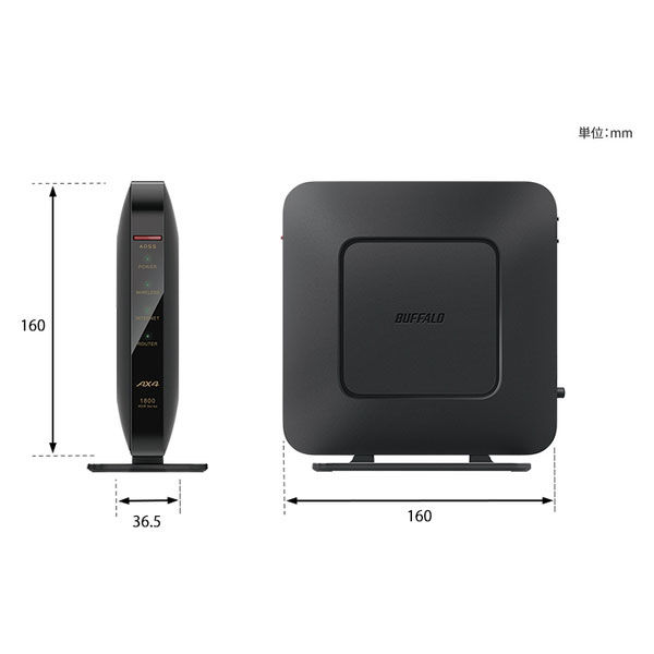 バッファロー 無線LAN親機（Wi-Fiルーター）11ax/WiFi6/1201+573Mbps/WSR-1800AX4S/DWH