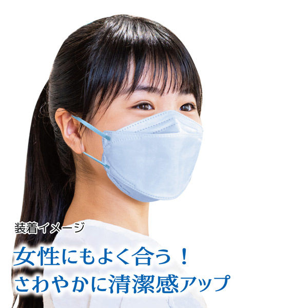 3D立体型マスク 水色 5枚入 ジュニアサイズ 3袋セット DKS-AS