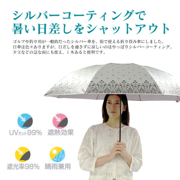 東京丸惣 UVION 晴雨兼用傘シルバーコーティング 両面プリント