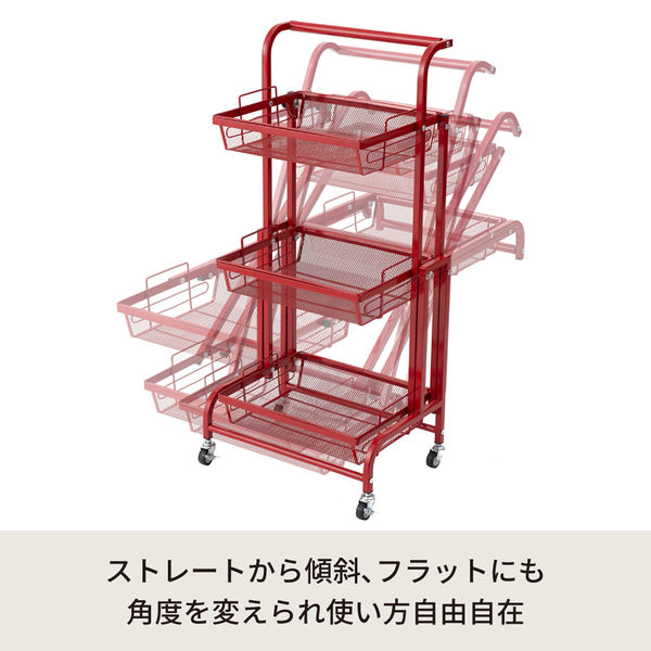 永井興産 ロブスト マルチワゴン 幅440×奥行300×高さ945mm RD