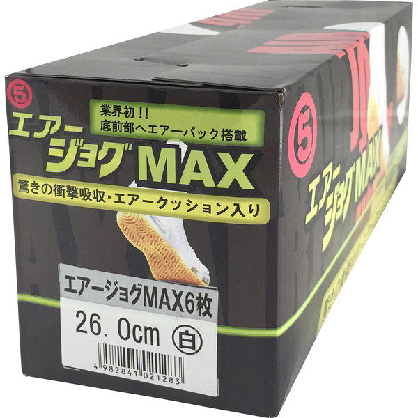 地下足袋・祭り足袋 エアージョグMAX 白 24.0cm 6枚コハゼ（甲馳） 丸五（マルゴ）（直送品）