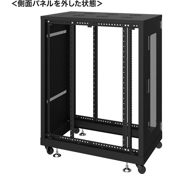 ラック　黒 サンワサプライ 19インチサーバーラック（24U） 幅600×奥行1000
