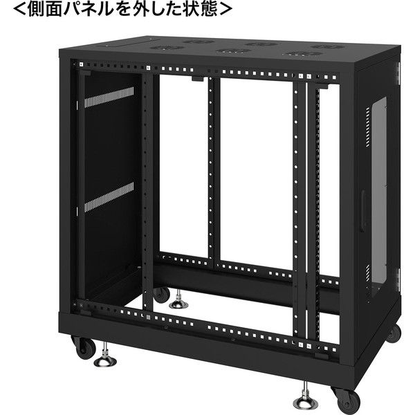 サンワサプライ 19インチサーバーラック（18U） 幅600×奥行1000×高さ1020mm ブラック 1台（直送品） - アスクル