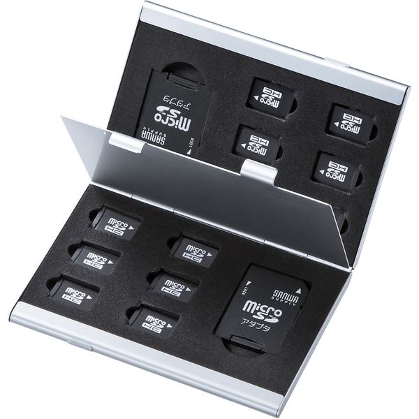 サンワサプライ アルミメモリーカードケース（microSDカード用・両面