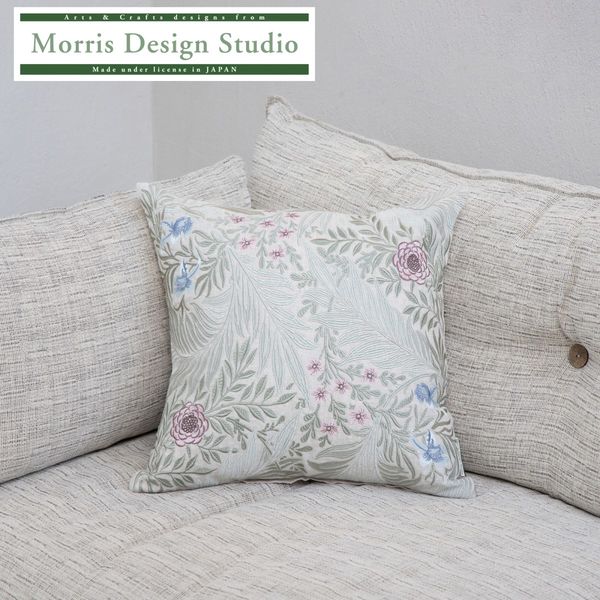 川島織物セルコン Morris Design Studio モリスデザインスタジオ 背当 クッションカバー ウィローボウ ブルー 45×45cm LL1716