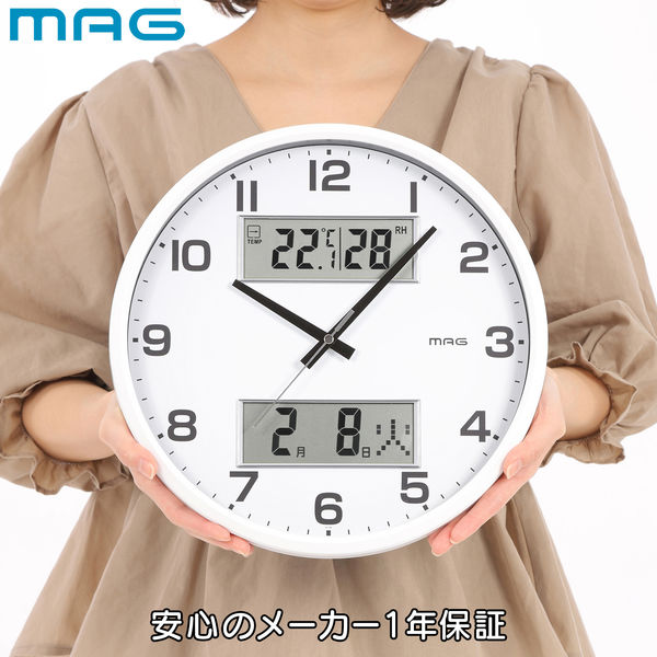 ノア精密 MAGデジアナ掛時計 ダブルポスト W-766 WH-Z 1個