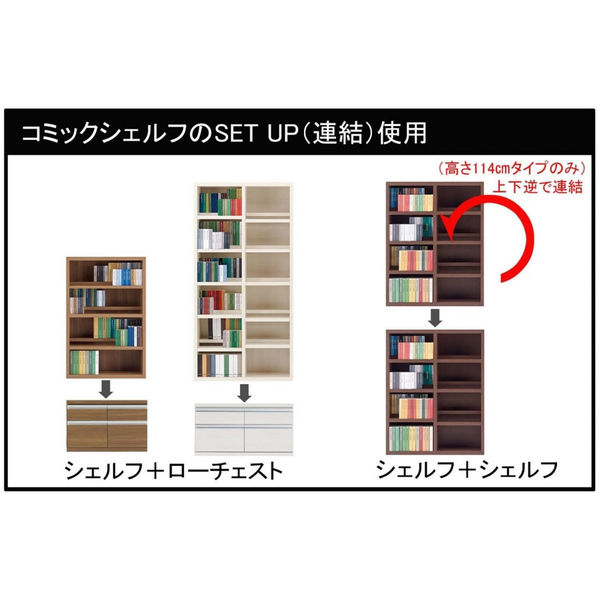 コミックシェルフ フナモコ漫画前後分割棚板 本棚 書棚 完成品 CBS-76L フナモコ コミックシェルフ ロータイプ CBD-76L CBR-76L CBS-76L