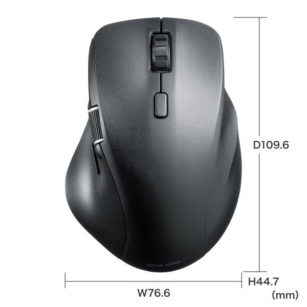 Bluetoothマウス 静音 5ボタン サイドホイール付き MA-BBS523BK