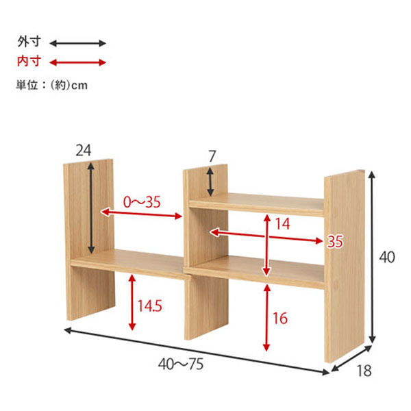 軒先渡し】萩原 伸縮オープンラック ホワイト RCC-1129WH 1台