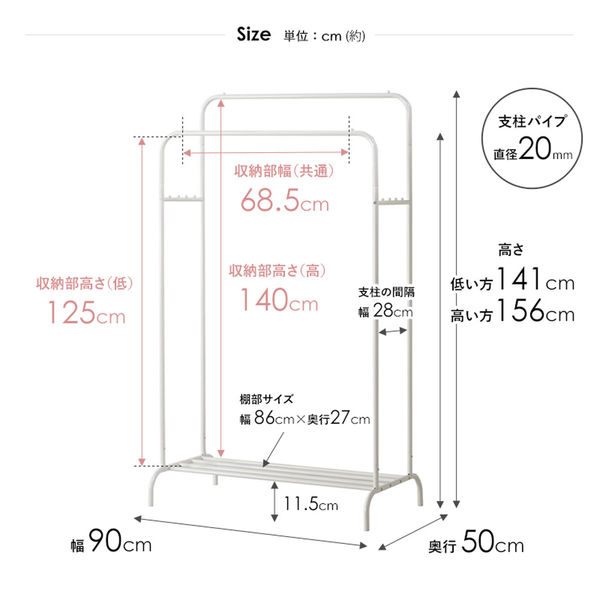楽天市場】シンプルハンガーラック ダブルタイプ IWH-127