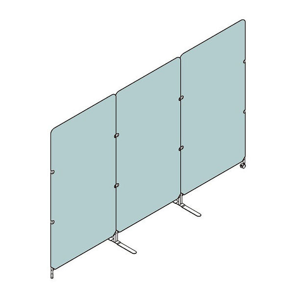 アスクル マルチワーク クロススクリーン 幅2400(800×3連)×奥行500×高