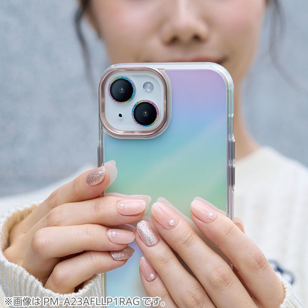 iPhone16Pro/ProMax カメラフィルム ガラス グリッター 虹色 PM