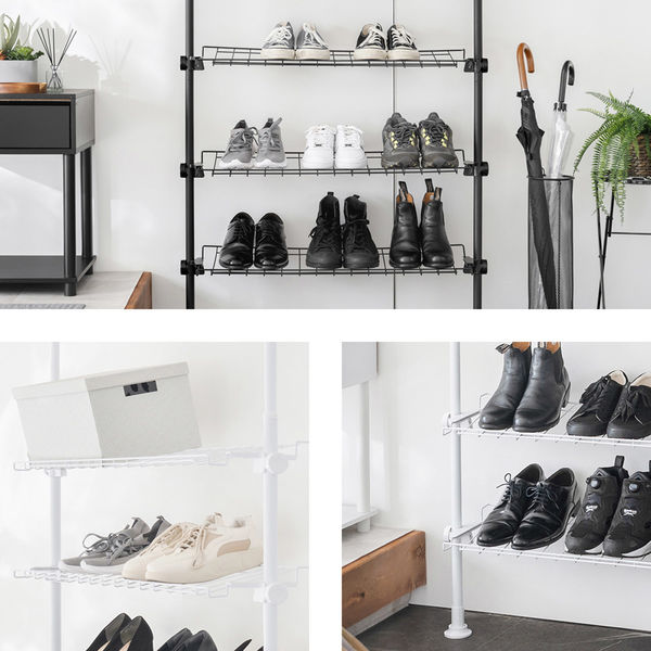 武田コーポレーション 突っ張りシューズラック 8段 LN-H-TS90WH 1箱(2