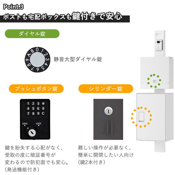 軒先渡し】ナスタ 門柱ユニットM 照明無/ブラック シリンダー錠