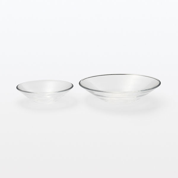無印良品 ソーダガラス 浅鉢 小 約直径16cm 1セット（1個×3