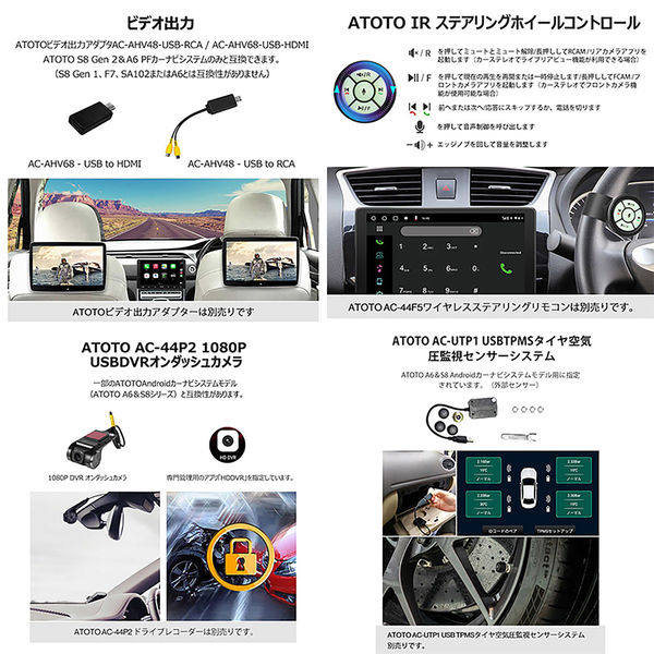 ATOTO S8G2114PM 10インチ 車載カーナビ 後付け カーオーディオ 1台（直送品） - アスクル