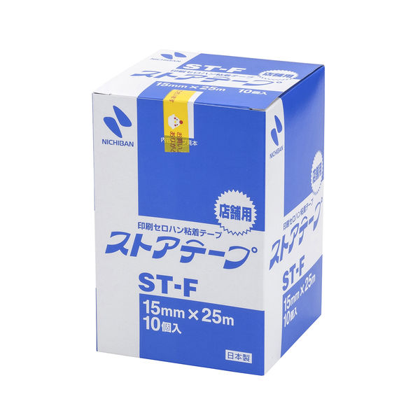 【新品】(まとめ) ニチバン ストアテープ 大巻15mm×25m ニワトリ ST-F 1セット（10巻） 【×10セット】