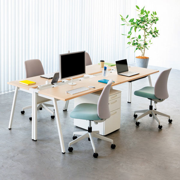 Shige コクヨデスク LEAN幅800奥行600ナチュラル×ホワイト 組立設置込】 コクヨ リーンデスク 平机 幅800×奥行600×高さ720mm 脚