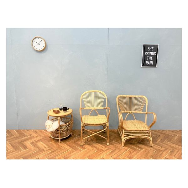 軒先渡し】HIKRI HALF POLISH ラタン チェア RAG-600 1脚（直送品