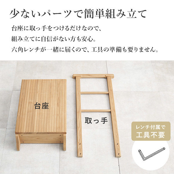 軒先渡し】萩原 手摺り付き玄関踏み台 MFD-6907DBR 1台（直送品
