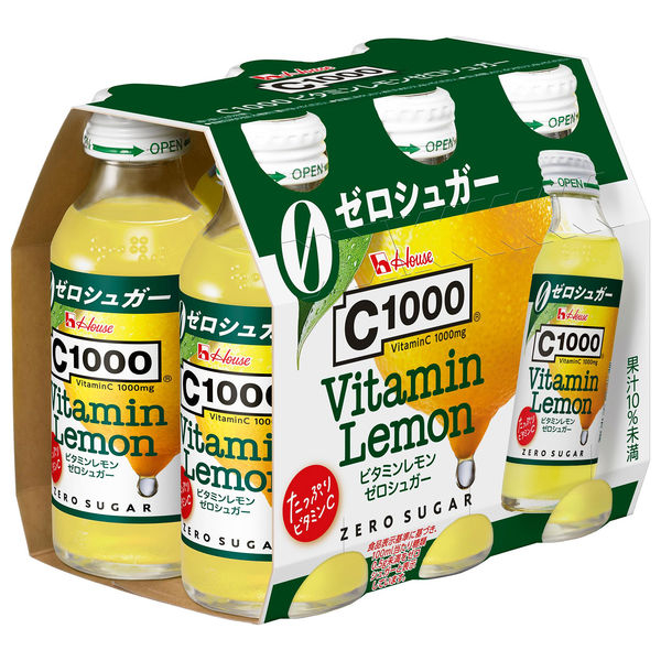 C1000 ビタミンレモンゼロシュガー 140ml瓶 30本 ハウス食品