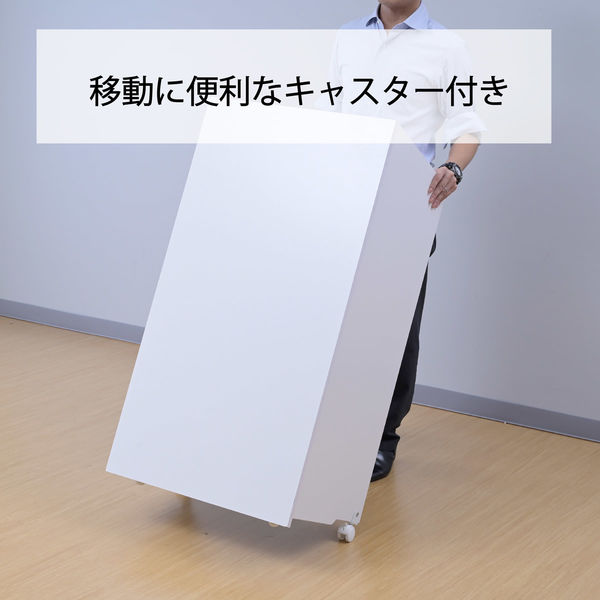 YAMAZEN 演説台 受付台 カウンター 木製 キャスター付き