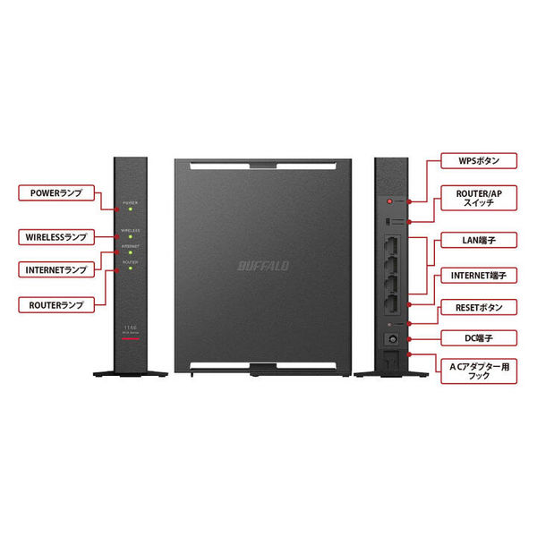 バッファロー 無線LAN親機 11ac/n/a/g/b 866+300Mbps Ipv6対応