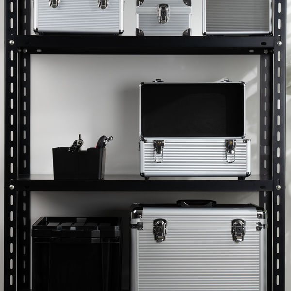 JEJアステージ アルミツールボックス トレー付 ALーB365 シルバー 1個