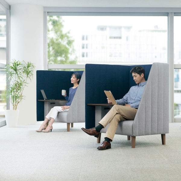 組立設置込】コクヨ インターバル ブースソファ 幅1000mm ブラウン