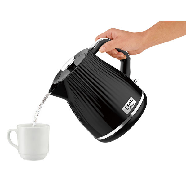 T-fal（ティファール）電気ケトル パレ ブラック 1.0L KO2528JP コーヒー 紅茶 シック おしゃれ 高級感