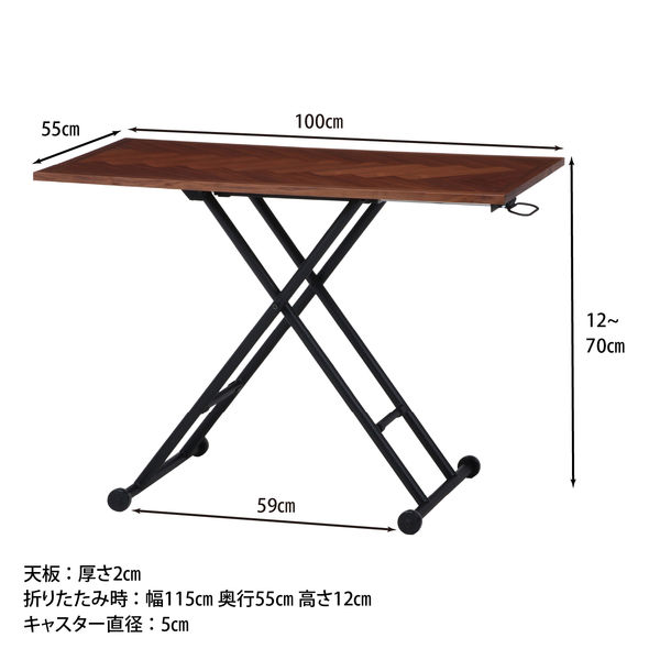 不二貿易 シルビア 昇降テーブル 幅1000×奥行550×高さ140～700mm