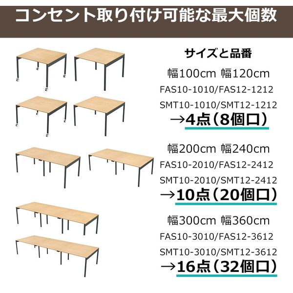 軒先渡し】Y2K AKIRA スリムミーティングテーブル 幅2400×奥行1200×高さ720mm ブラウン 1台（直送品） - アスクル