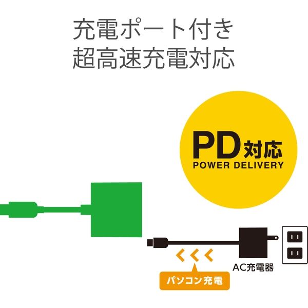 エレコム Type-C映像変換アダプタ/TypeC-HDMI&給電ポート/ブラック AD