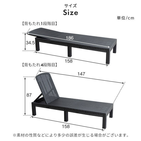 三栄コーポレーション 屋外設置、水洗い可能 プールサイドベッド ビーチベッド A1-PYXBBEDGG1台（わけあり品） - アスクル